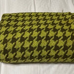 Pendleton Olive and Lime Green Pure Virgin Wool Fringe  blanket- vintage